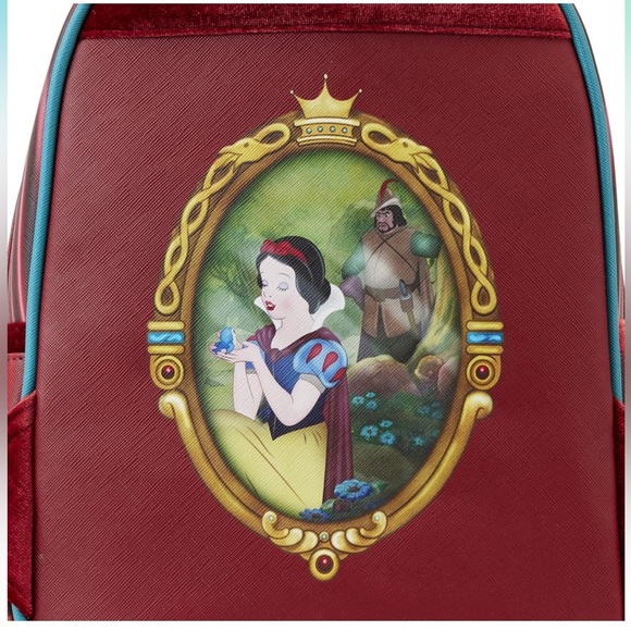 *NWT* LOUNGEFLY Disney Snow White Evil Queen Red Velvet Mini Backpack - Picture 4 of 6